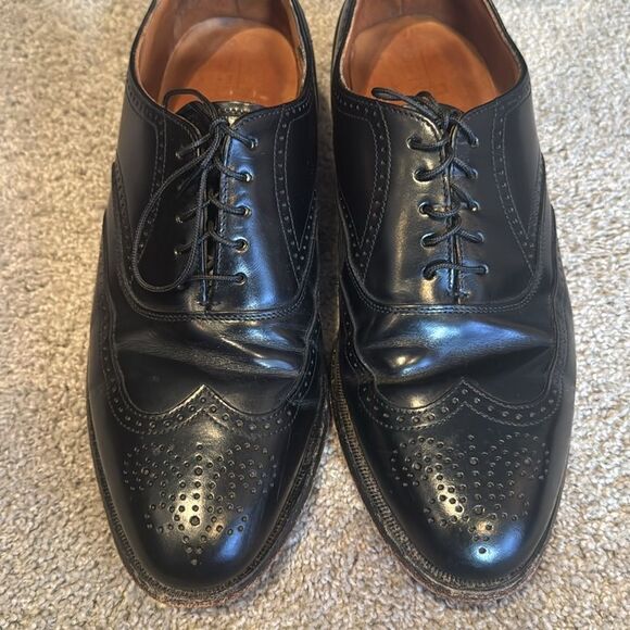Vintage Men’s Bostonian Black Wing Tip Formal Dress Shoes Size 7.5 Made in USA - Picture 2 of 14